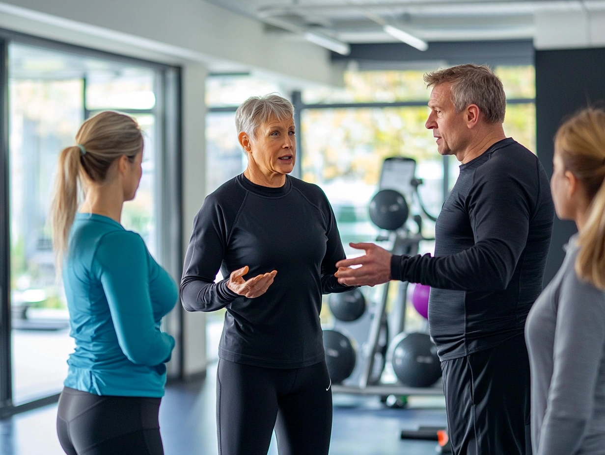 Тренер festurand пояснює вправи групі